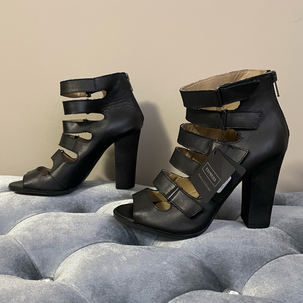 Express Leather Gladiator Heels
